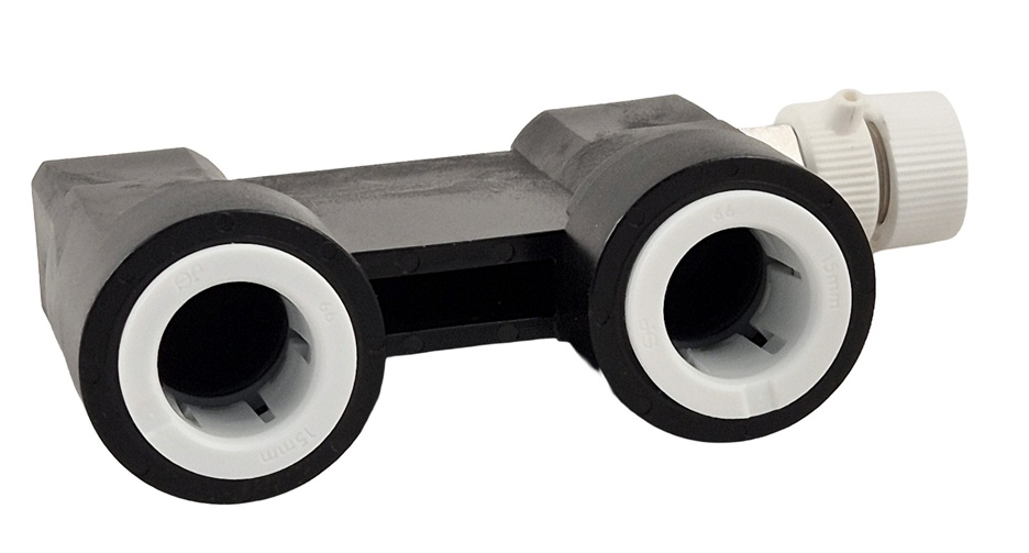 afpersbrug 15 mm met ontluchtingsventiel