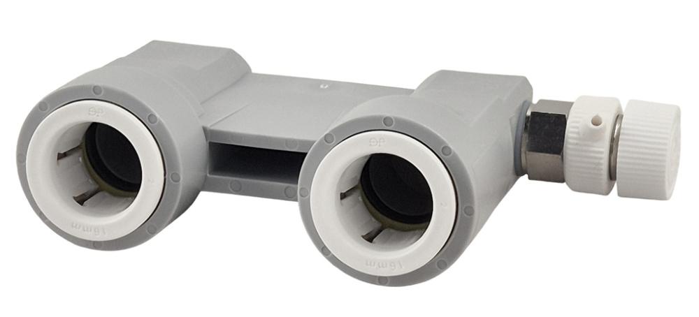 afpersbrug 16 mm met ontluchtingsventiel