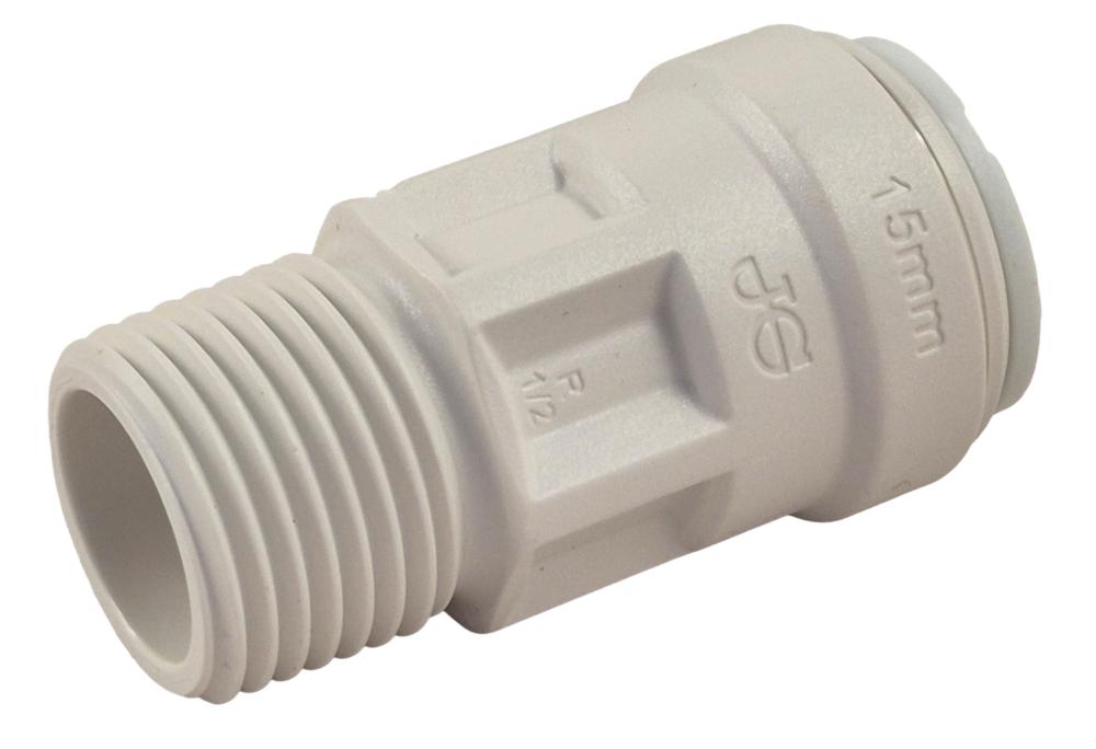 kunststof puntstuk 15 mm x 1/2" bspt (conische) buitendraad