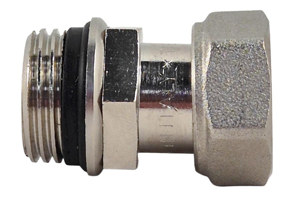 messing vernikkeld staartstuk 1/2" bsp met o-ring
