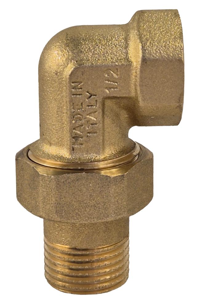 haakse driedelige koppeling 1/2" bsp